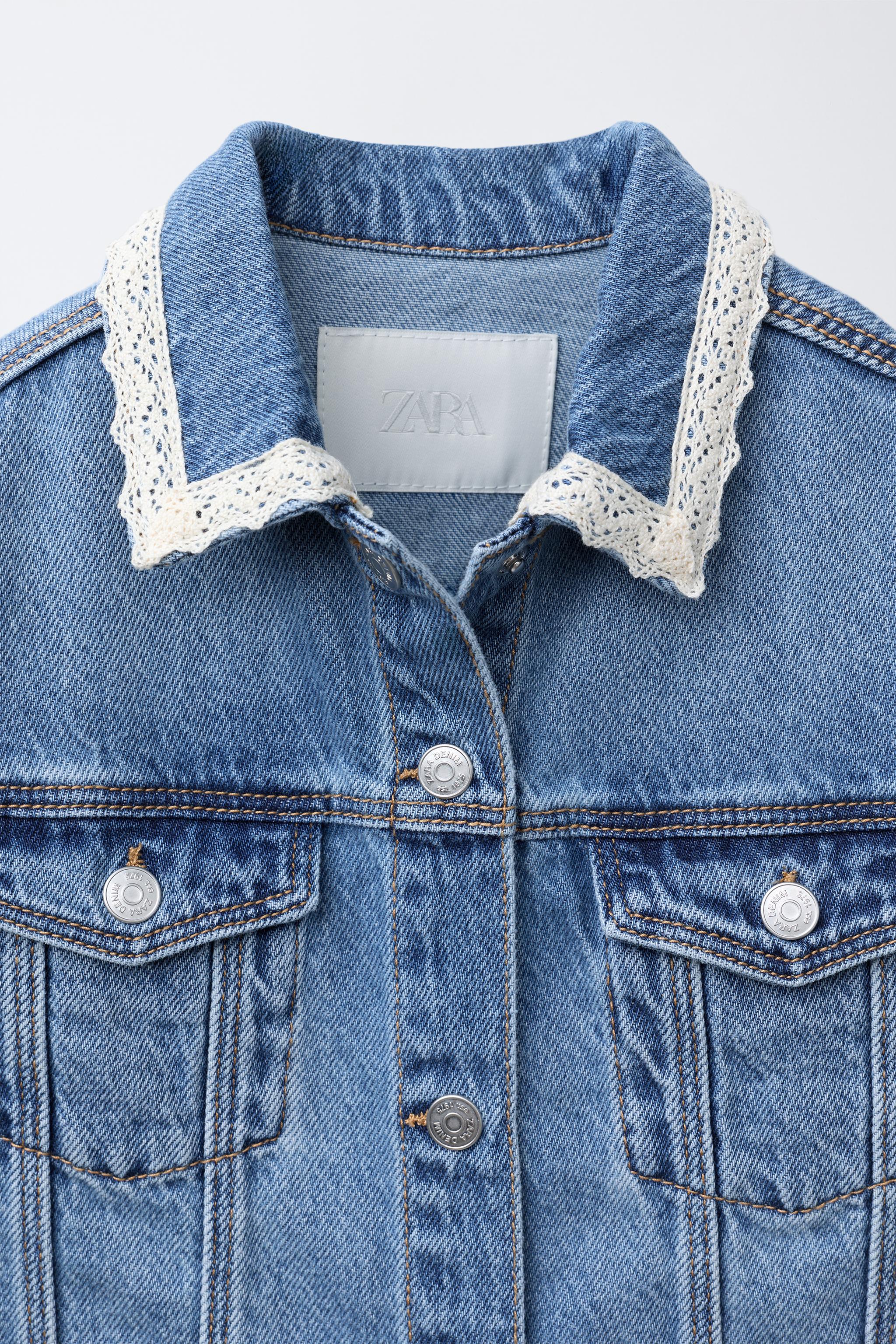 レーストリム デニムジャケット - ブルー | ZARA Japan / 日本