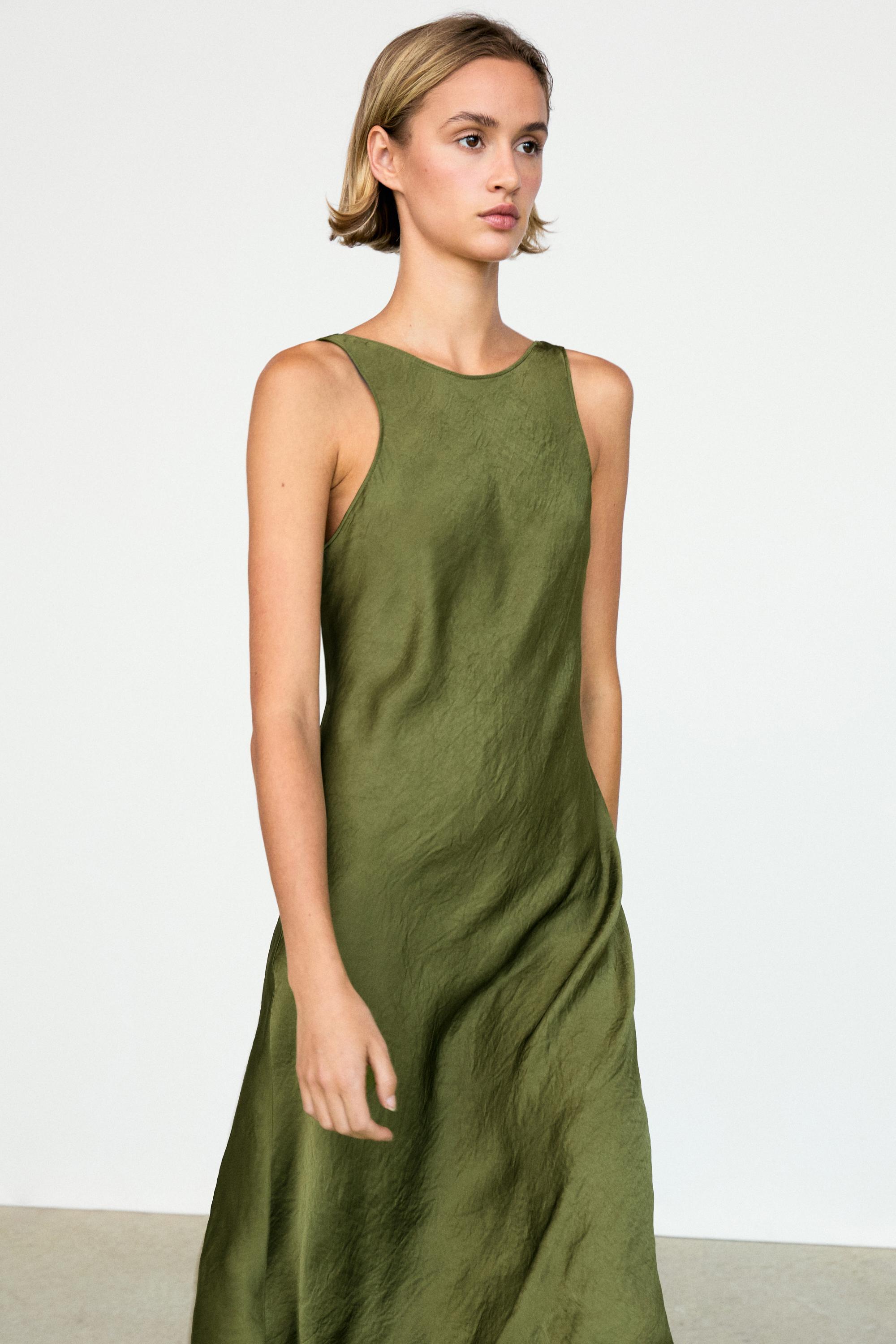 Flowing midi dress — Green