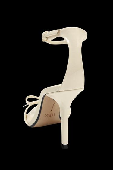BOW HEELED SANDALS - Ecru White by Zara