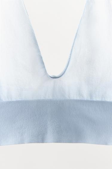 SOUTIEN-GORGE HALTER AVEC POLYAMIDE - Bleu clair de Zara - Image 8