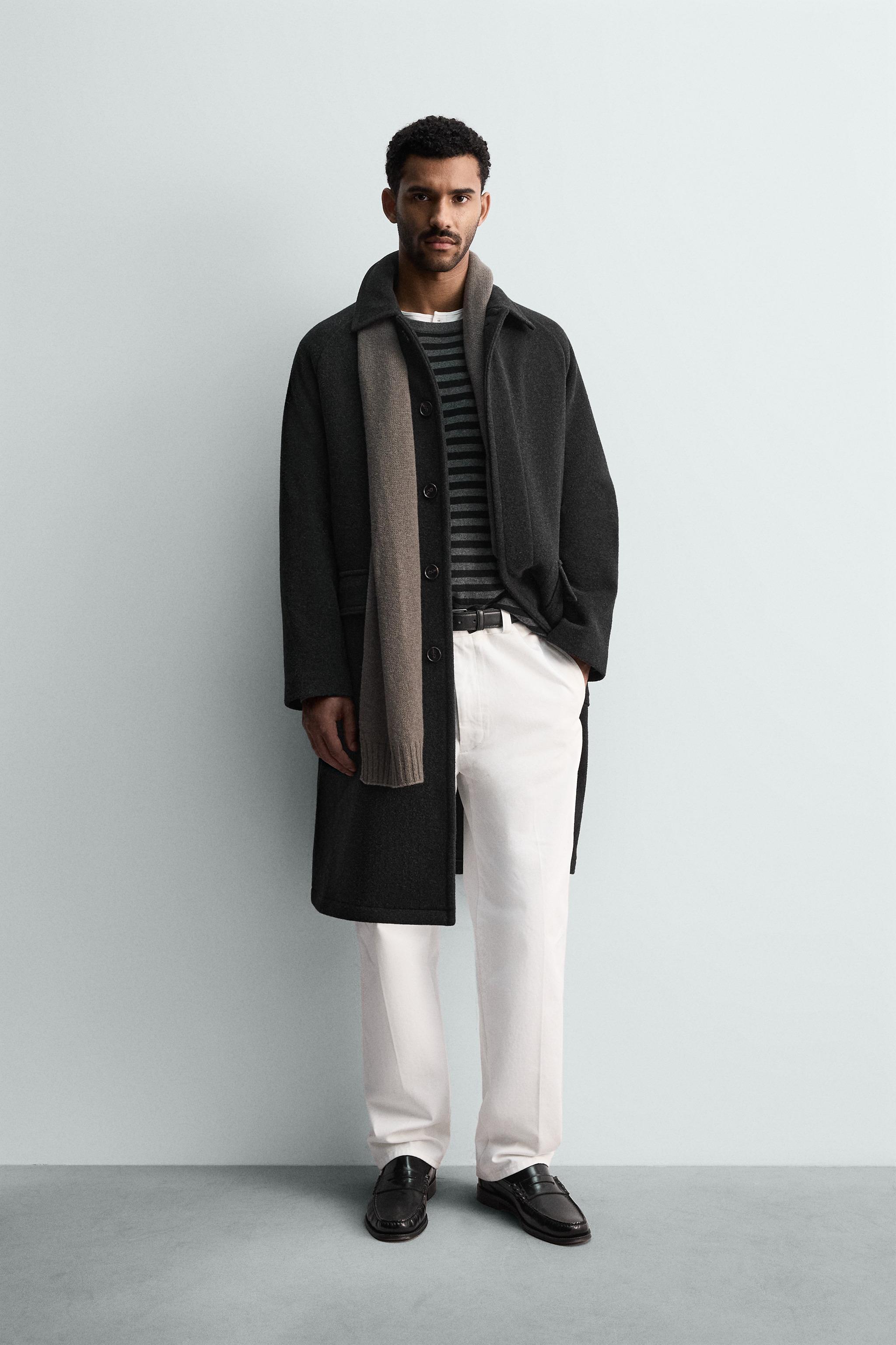 ウールコート ポケット - チャコールグレー | ZARA Japan / 日本