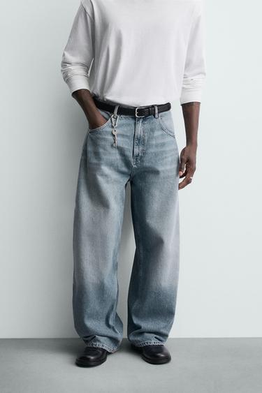 JEANS BALLOON FIT PLIEGUES - Azul claro de Zara