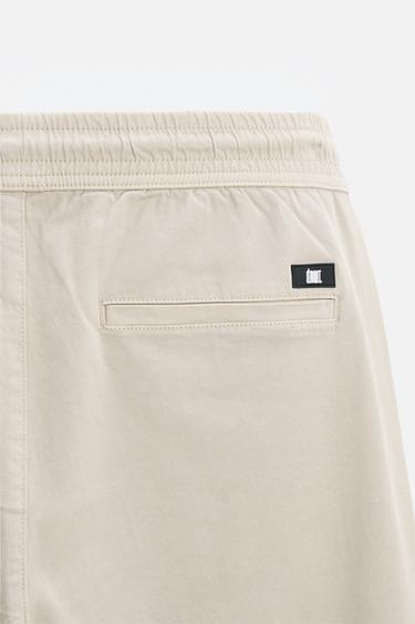 PANTALON DÉLAVÉ AVEC TAILLE JOGGING - Marron clair de Zara - Image 7