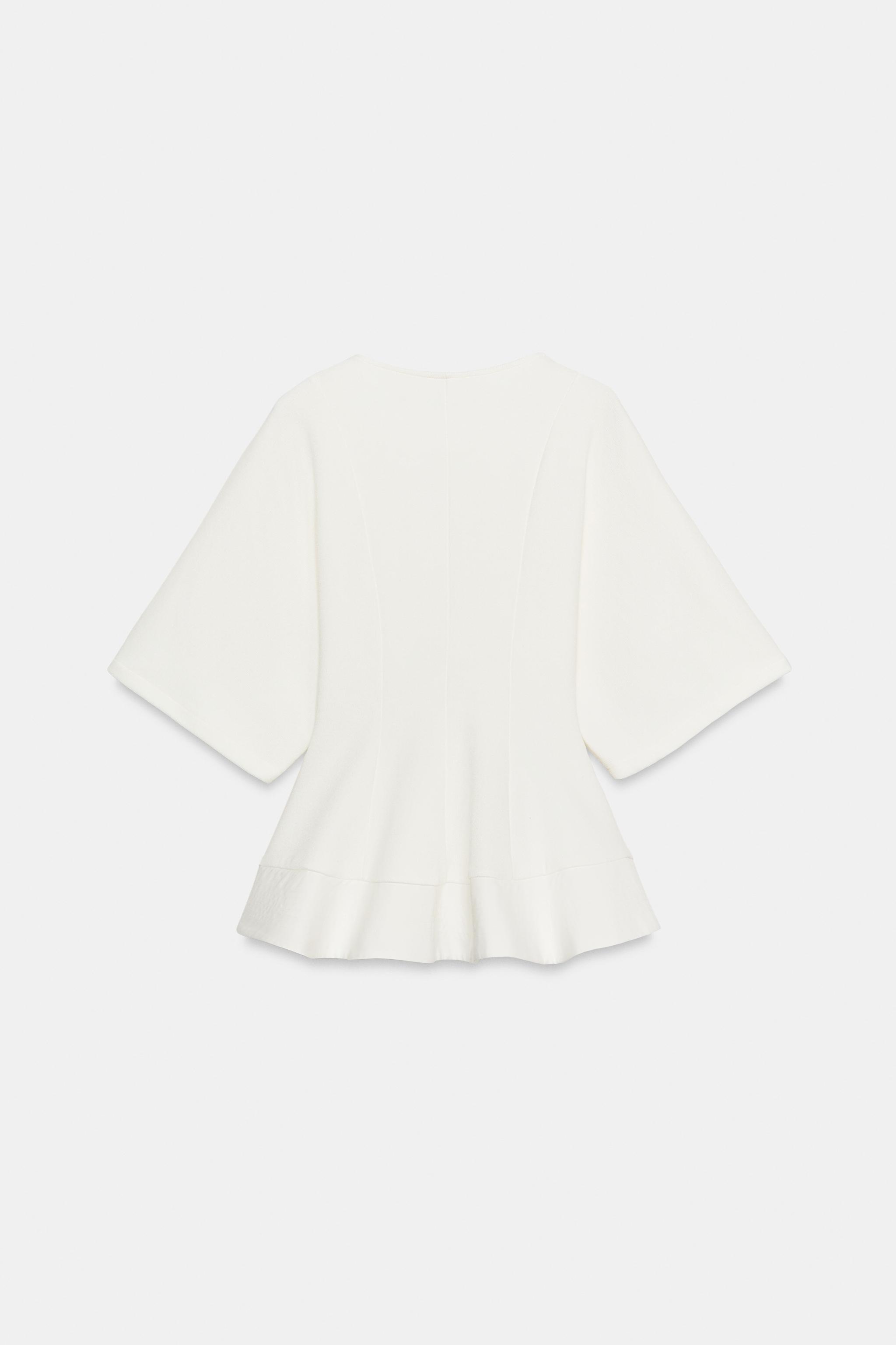 Женские топы Zara SOFT PEPLUM TOP — фото 7