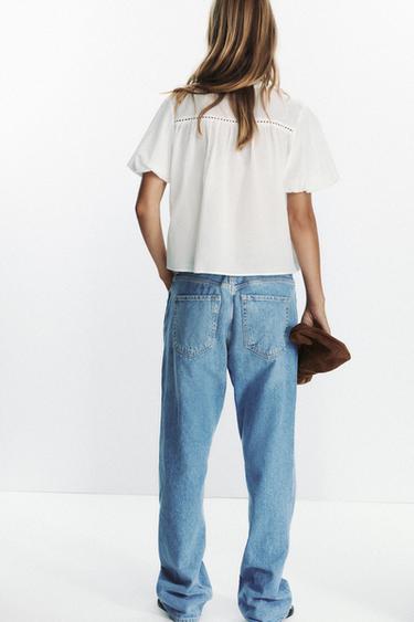 PUFF SLEEVE BLOUSE - White by Zara - Image 2