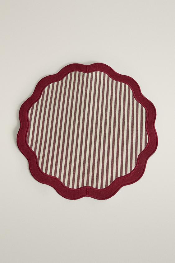 CHRISTMAS STRIPED PLACEMATS (PACK OF 2) - Red by Zara - Image 0