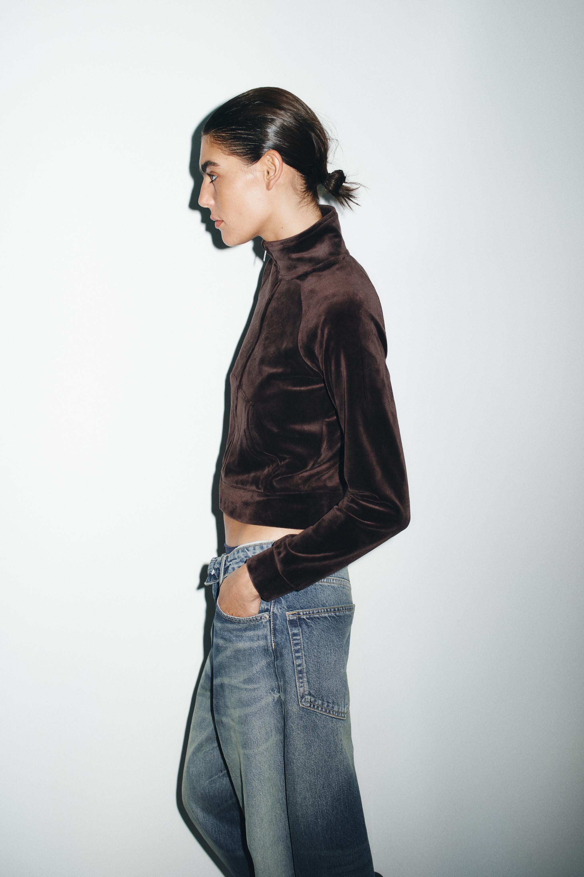 VELVET JACKET WITH TEXT - Pink | ZARA Turkey