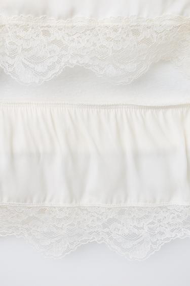 SWEAT BIMATIÈRE DENTELLE - Écru de Zara - Image 3