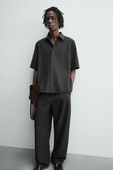 FLOWING RELAXED FIT TROUSERS - Dark grey by Zara - Image 3