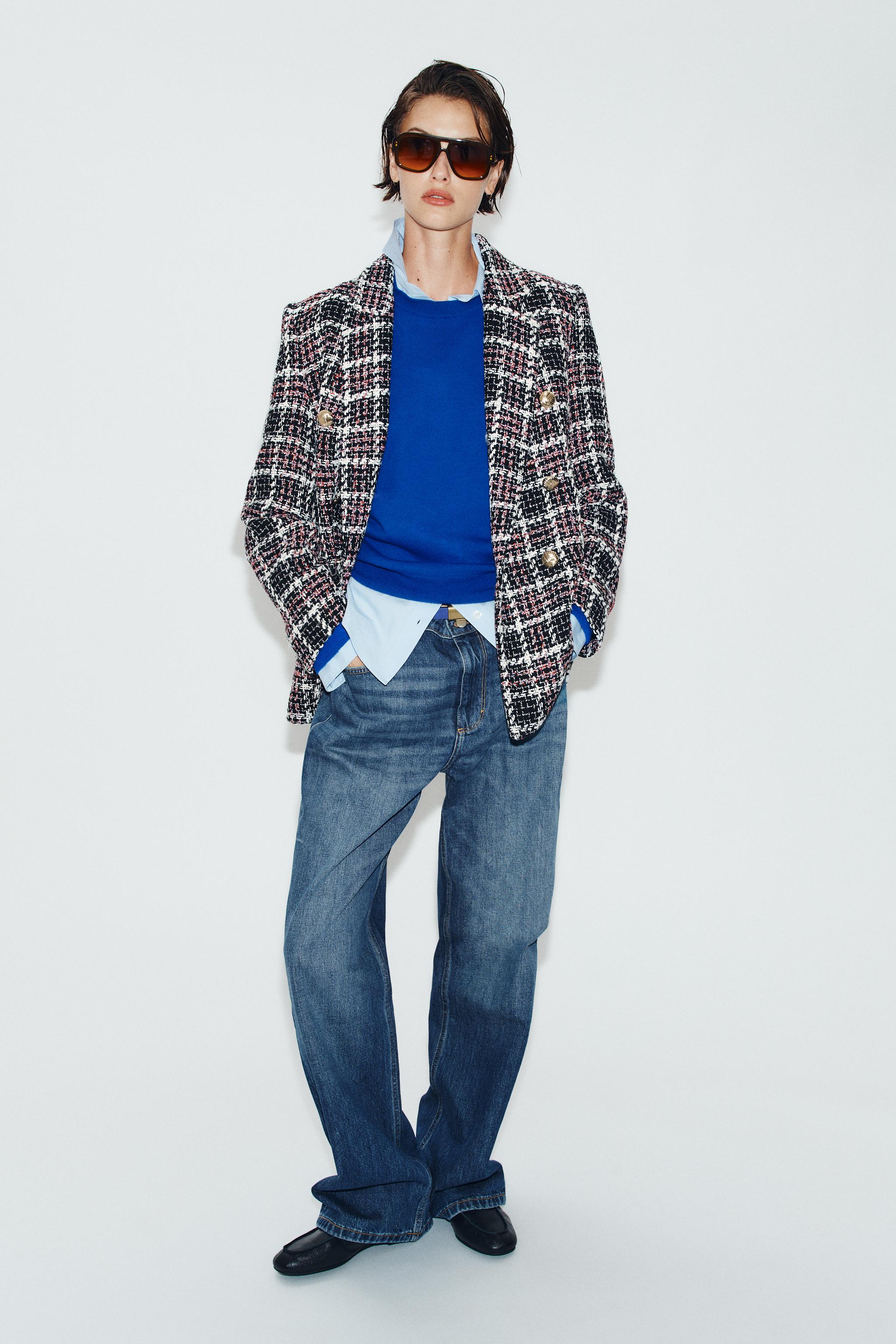 STRUCTURED PLAID BLAZER