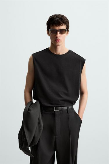 RELAXED FIT TANK TOP - Black by Zara