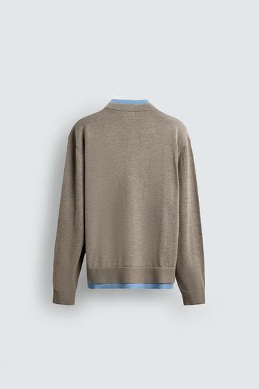 CARDIGAN WITH CONTRAST TRIMS - Beige by Zara - Image 7