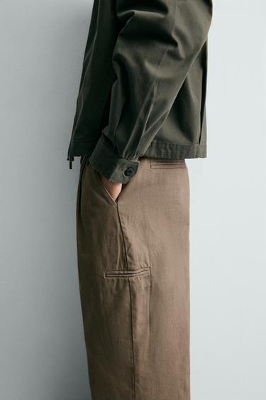 PANTALON CHINO COUPE BAGGY À PLIS - Beige de Zara - Image 5