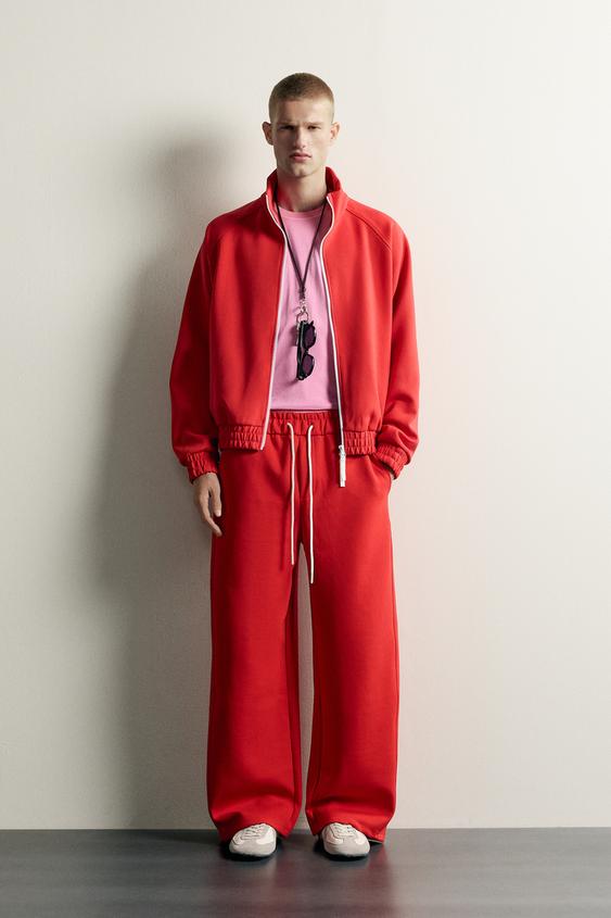 RELAXED FIT TRACKSUIT TROUSERS - Red by Zara - Image 0