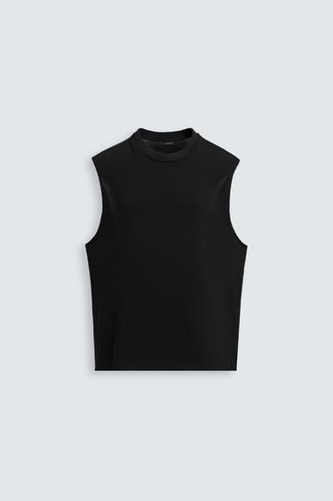 IRREGULAR KNIT TANK TOP - Black by Zara