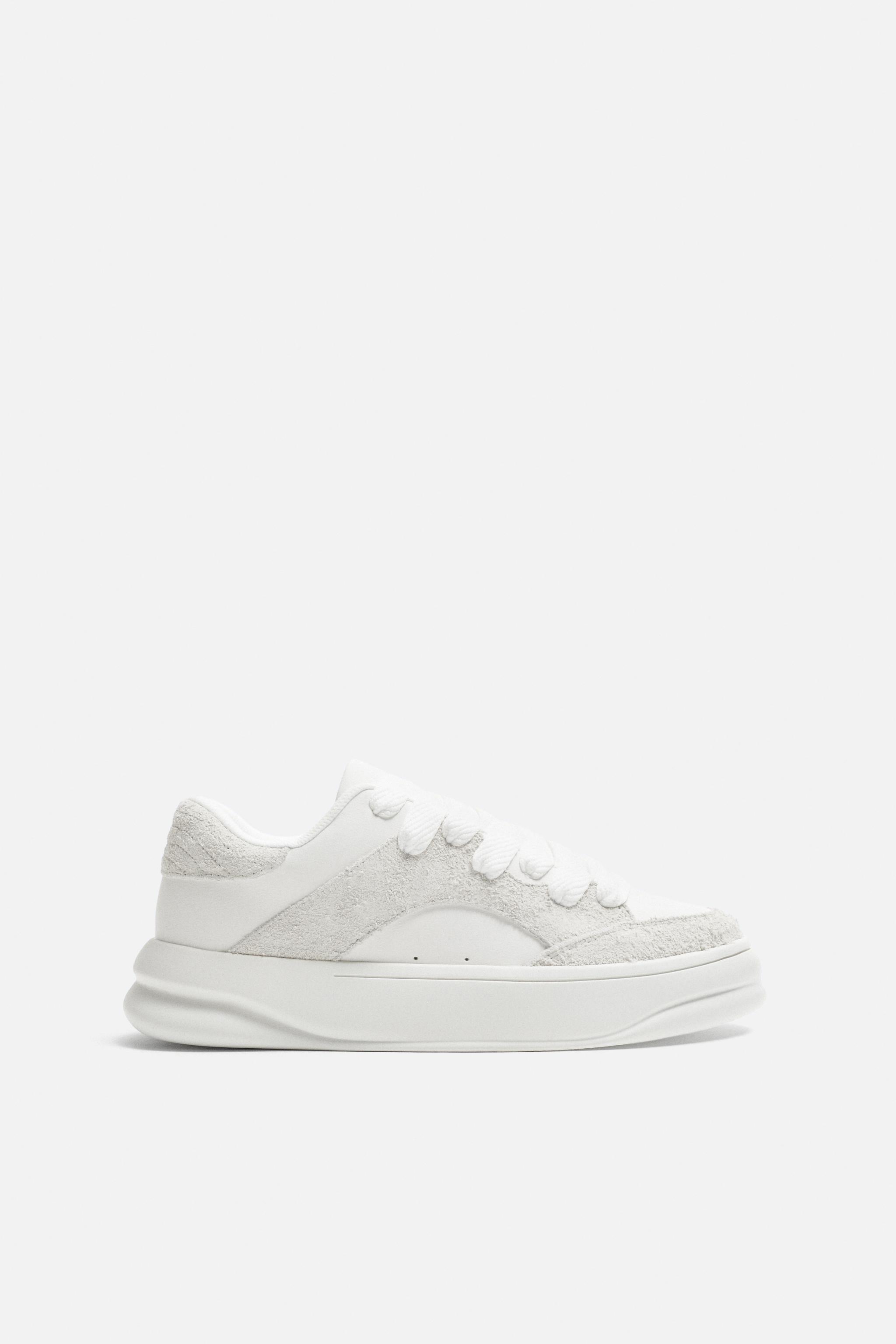 Zapatillas Plataforma Mujer Zara Tenis Blancos Deportivas