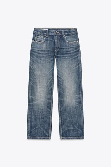 JEANS TRF RECTO CROP TIRO MEDIO - Marino de Zara