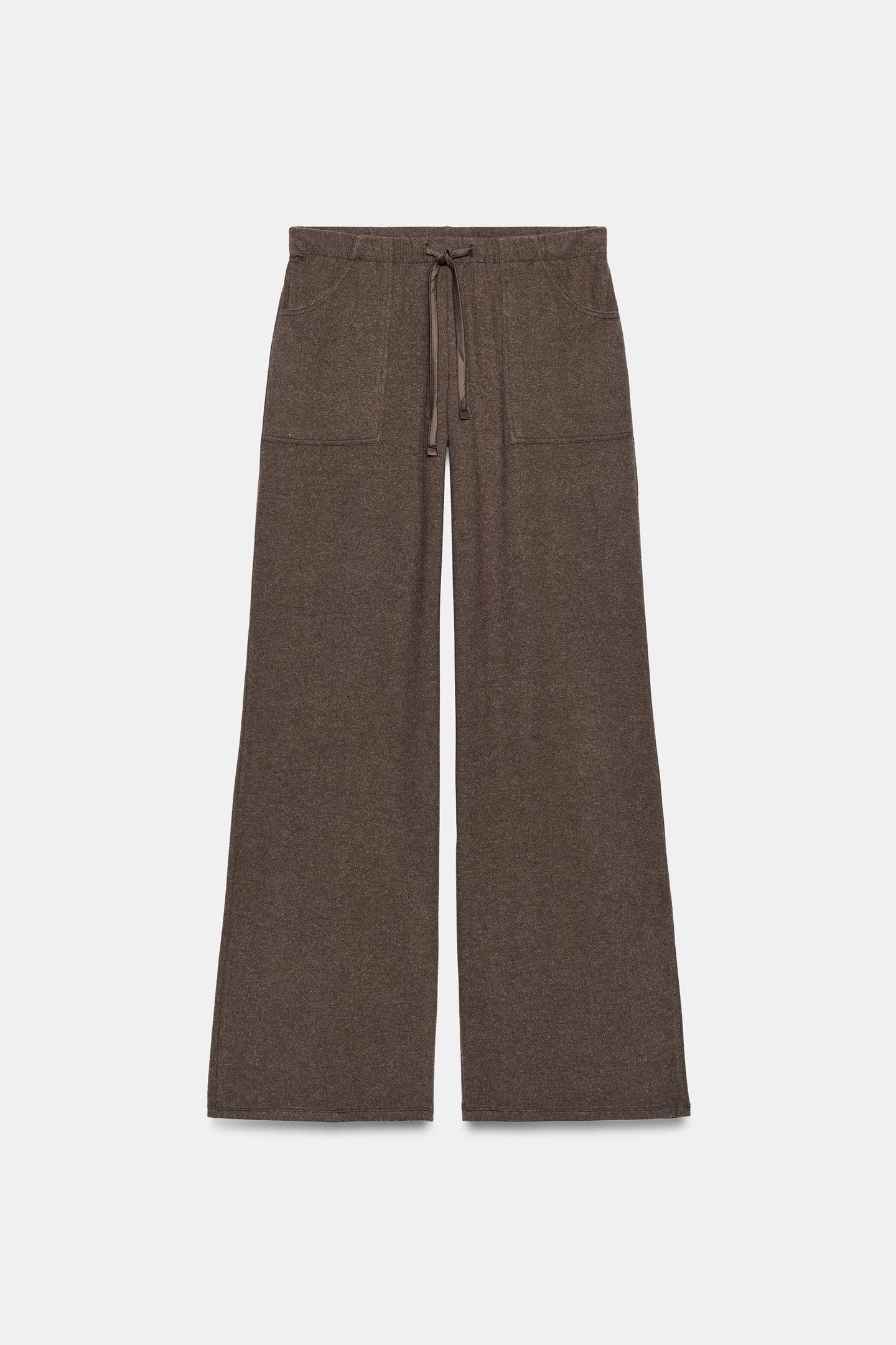 Женские брюки Zara Soft Pocket, цвет: Коричневый — фото 6