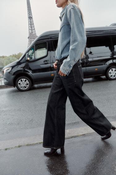 Z1975 HIGH-WAIST WIDE-LEG JEANS - Black by Zara - Image 2