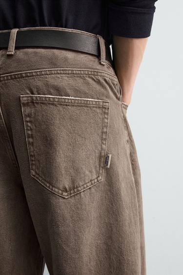 BARREL FIT TROUSERS - Brown by Zara - Image 6