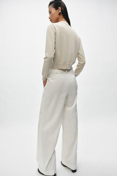 DOUBLE-LAYER KNIT JACKET - Dark camel by Zara - Image 3