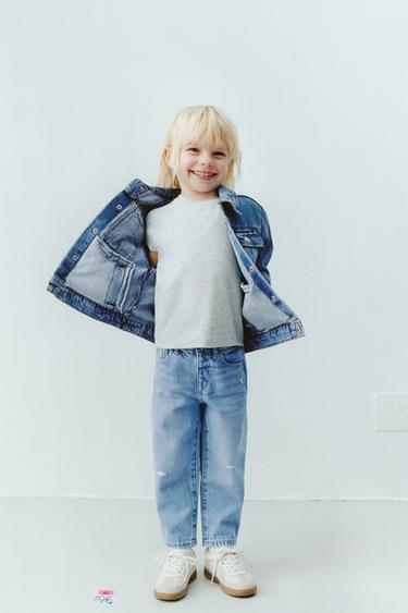 Zara RIPPED MOM FIT JEANS - Light blue - Image 0