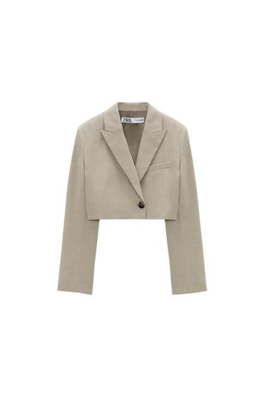 BLAZER CROP CON LINO