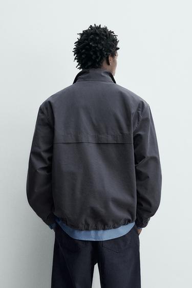 COTTON-LYOCELL QUARTER-ZIP OVERSHIRT - Anthracite grey by Zara - Image 2