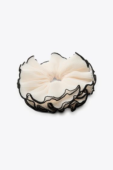 MAXI SCRUNCHIE WITH CONTRAST RIBBING - Ecru by Zara - Image 2