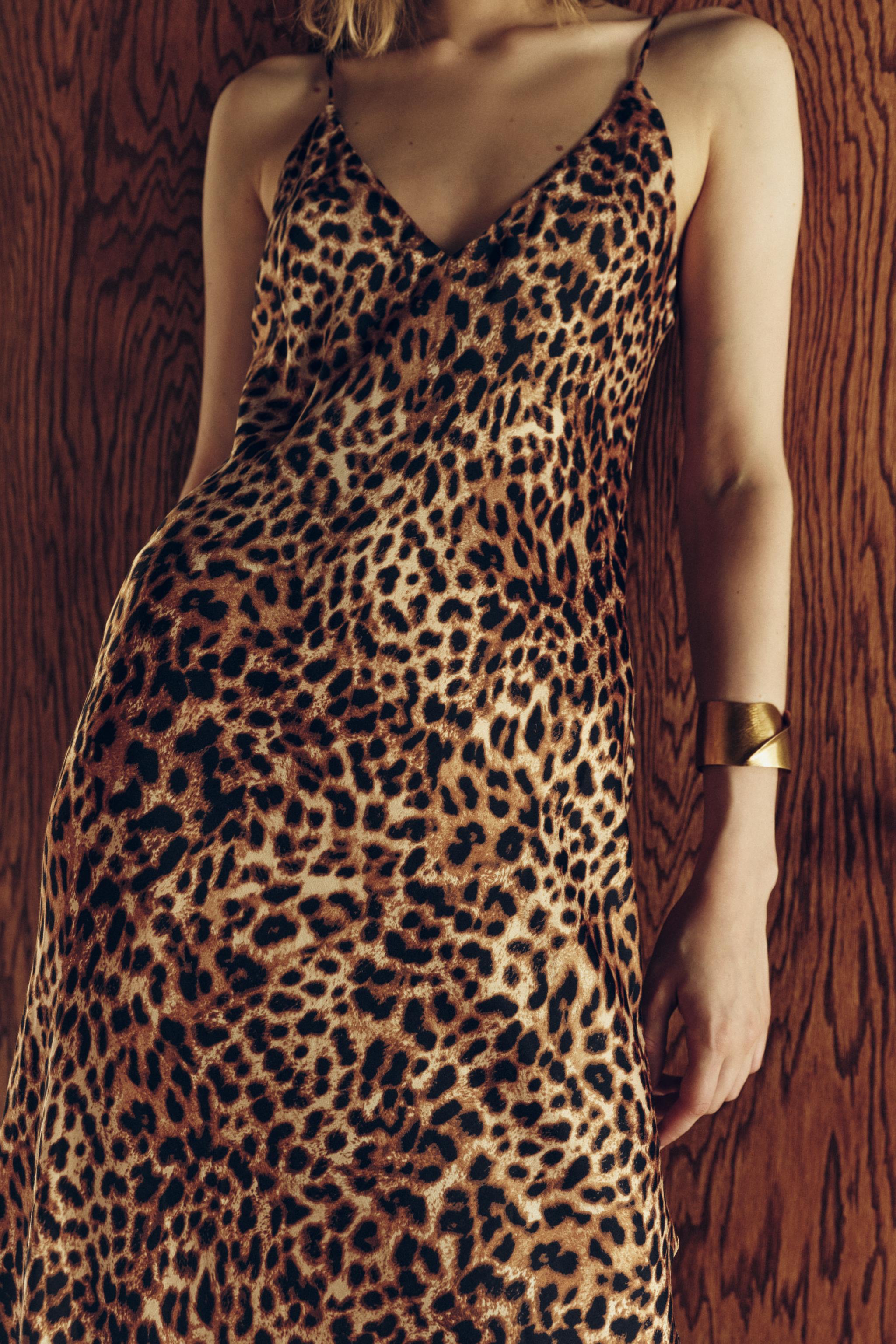 ANIMAL PRINT MIDI DRESS ZW COLLECTION