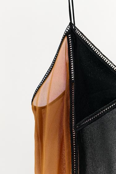 ROBE COMBINÉE DENTELLE - Noir / Écru de Zara - Image 4