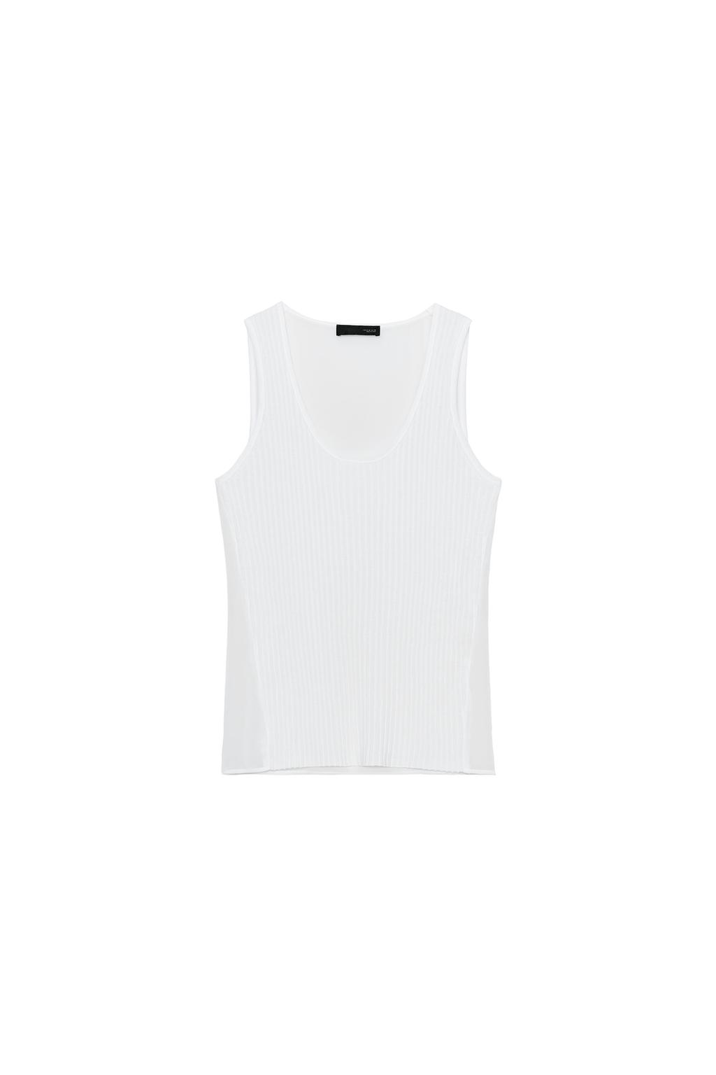 SEMI-SHEER COMBINATION KNIT TOP - image 3