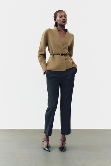 CALÇA CROPPED MACIA - Índigo-escuro da Zara - Imagem 0