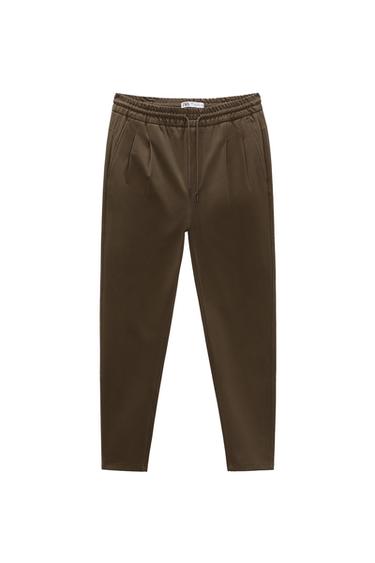 JOGGER WAIST PANTS WITH PLEATS