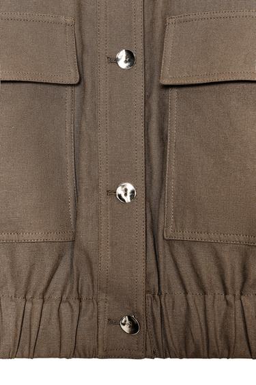 WIDE SLEEVE LINEN BLEND JACKET - Light brown by Zara