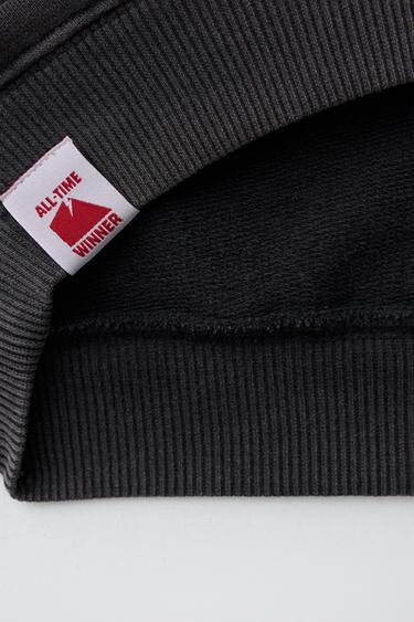 FADED-EFFECT SLOGAN T-SHIRT - Anthracite grey by Zara - Image 3