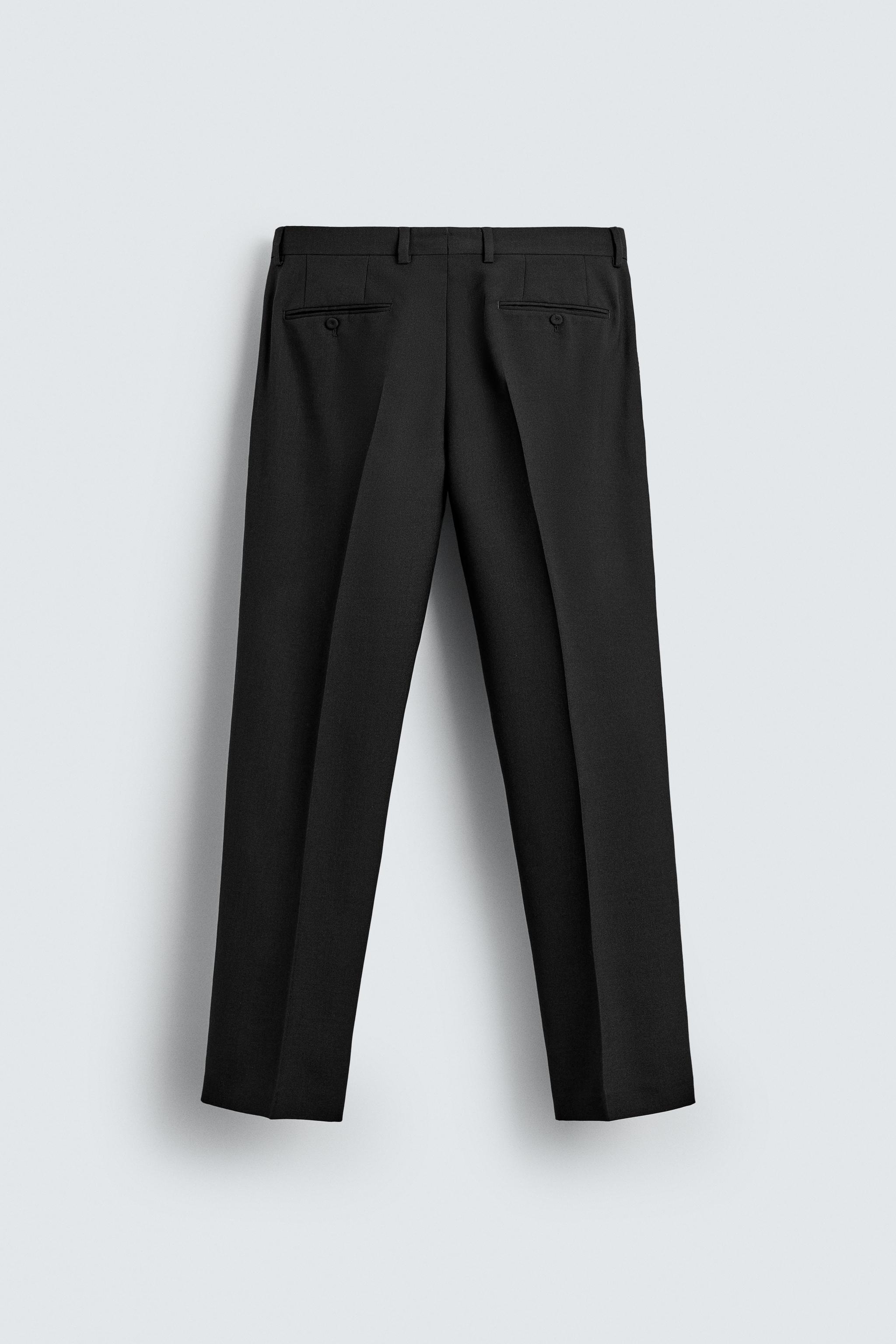 REGULAR FIT PLEATED TUXEDO PANTS