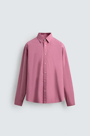 CAMISA ALGODÓN LAVADO - Rosa de Zara