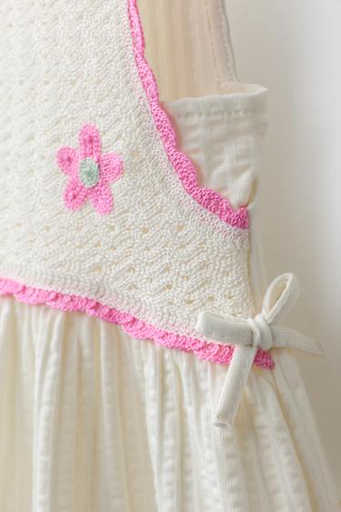 ROBE BIMATIÈRE TEXTURÉE À FLEURS - Écru de Zara - Image 2
