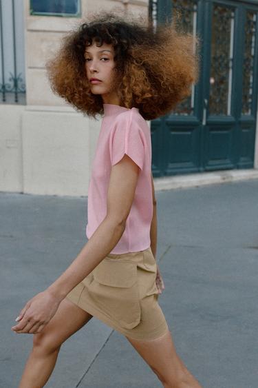 RIBBED KNIT TOP - Neon pink by Zara - Image 4