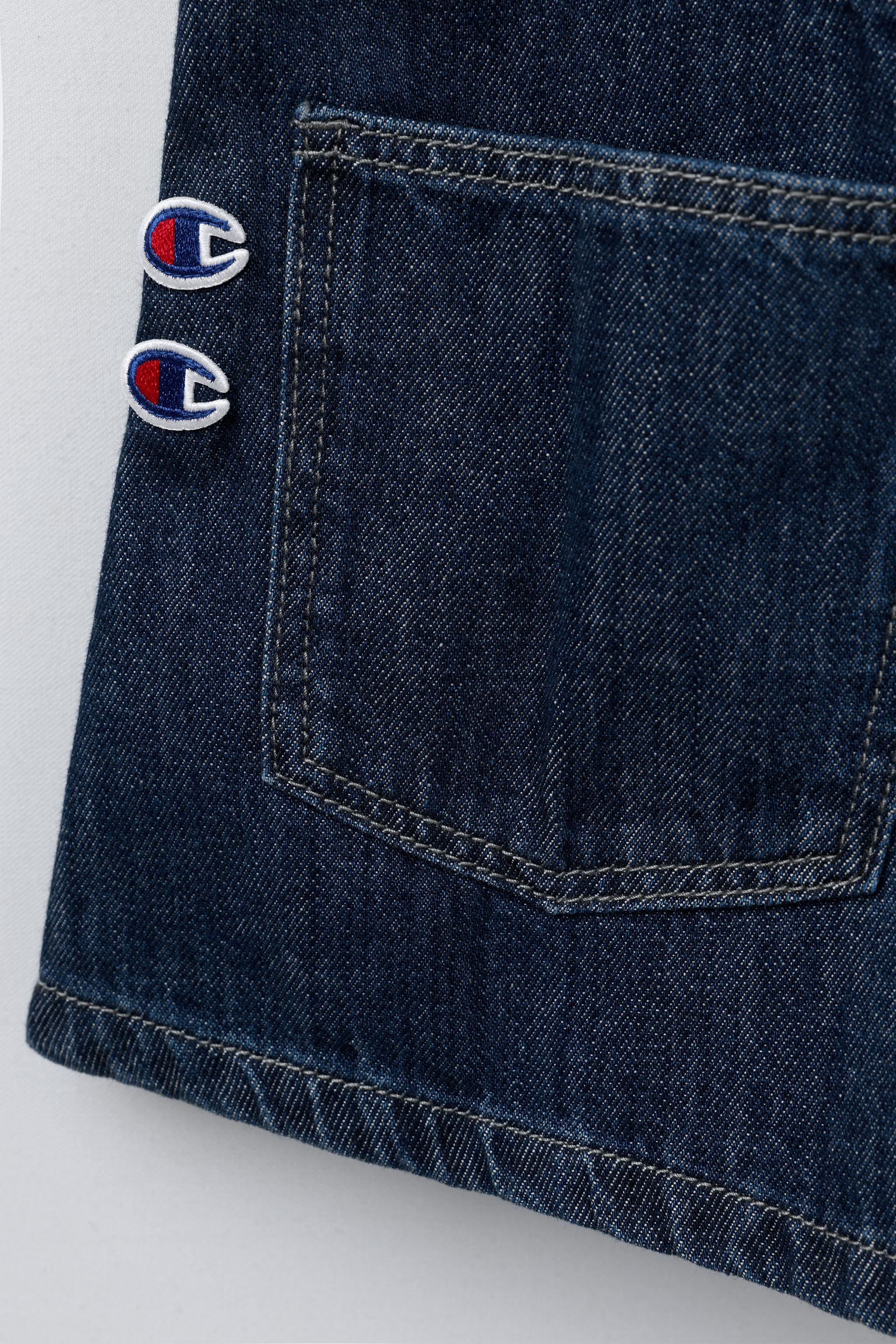 DENIM OVERGOOIER MET CHAMPION ® X ZARA-LABEL - Blauw | ZARA