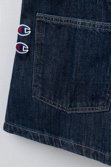 ROBE-SALOPETTE EN JEAN ÉTIQUETTE CHAMPION ® X ZARA - Bleu de Zara - Image 3