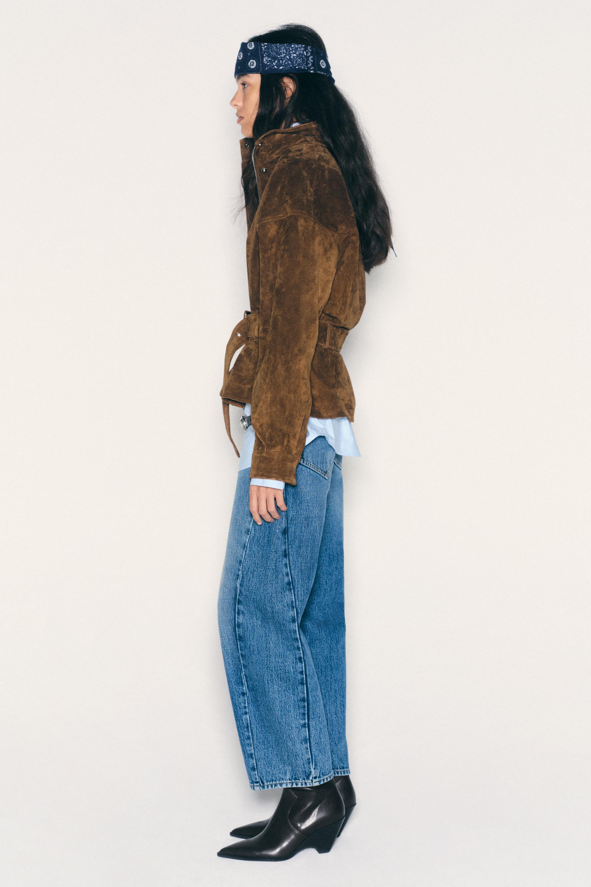 100% LEATHER BELTED JACKET