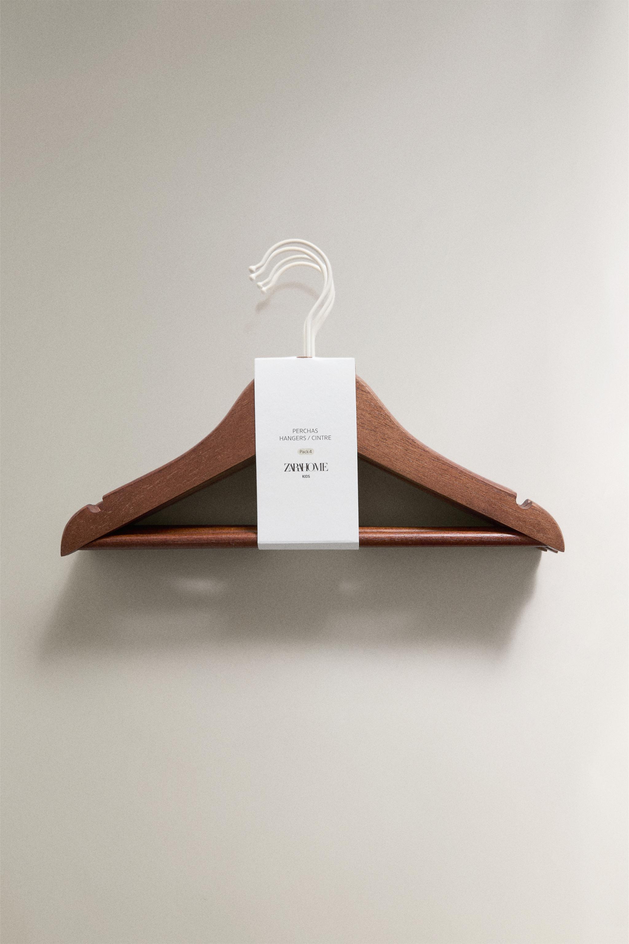 Детские куртки Zara KIDS' WOODEN HANGERS WITH BAR (PACK OF 4) — фото 4