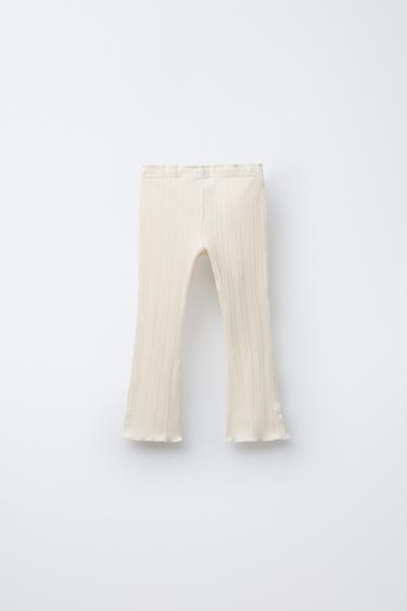 PANTALON FLARE À BANDE LATÉRALE AVEC LAÇAGE - Écru de Zara - Image 1