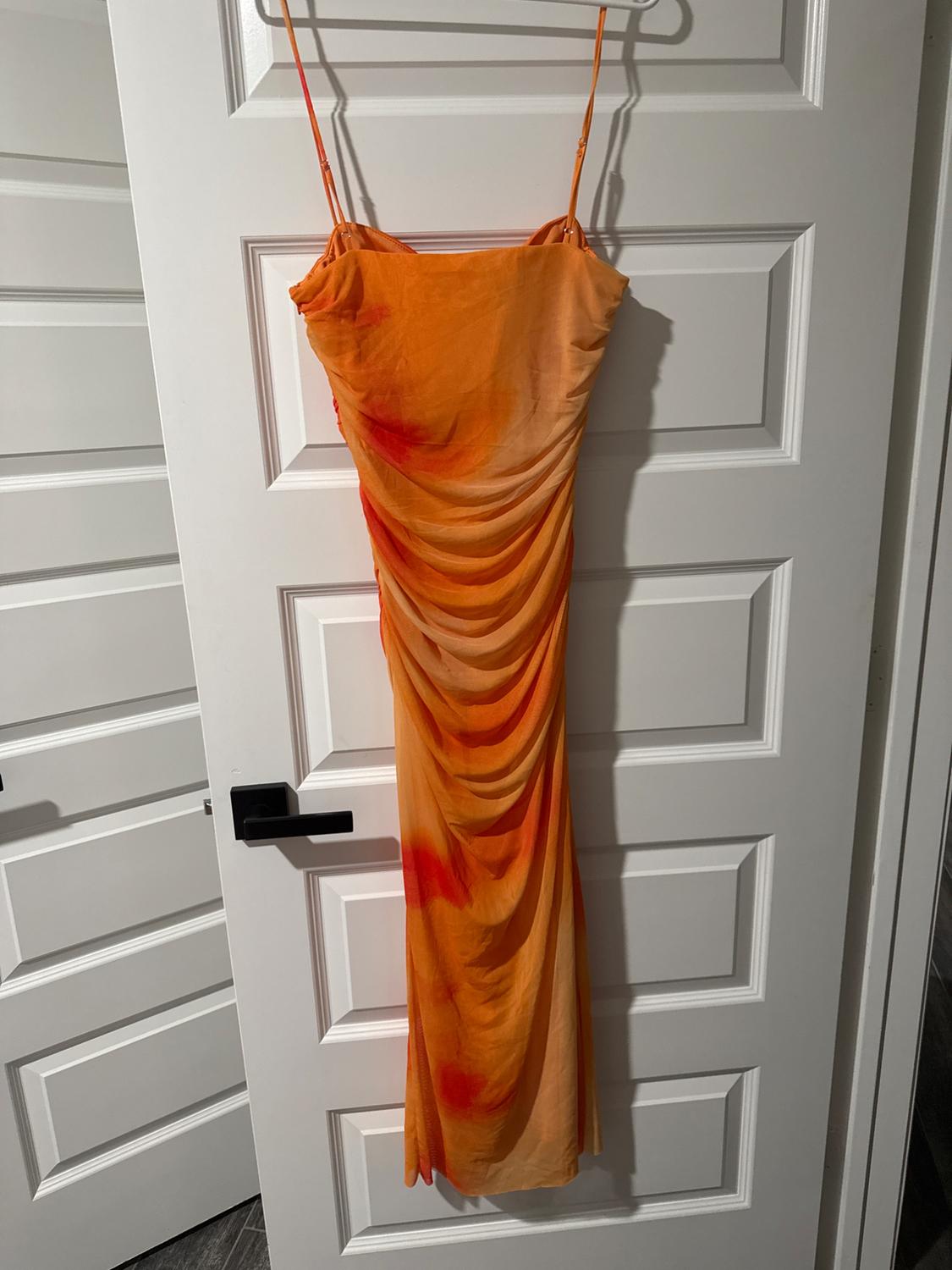 STRAPLESS PRINTED TULLE DRESS - Image 3
