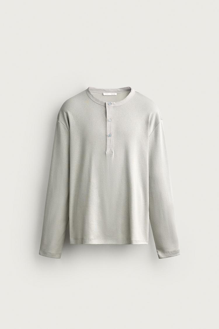 RELAXED FIT HENLEY T-SHIRT
