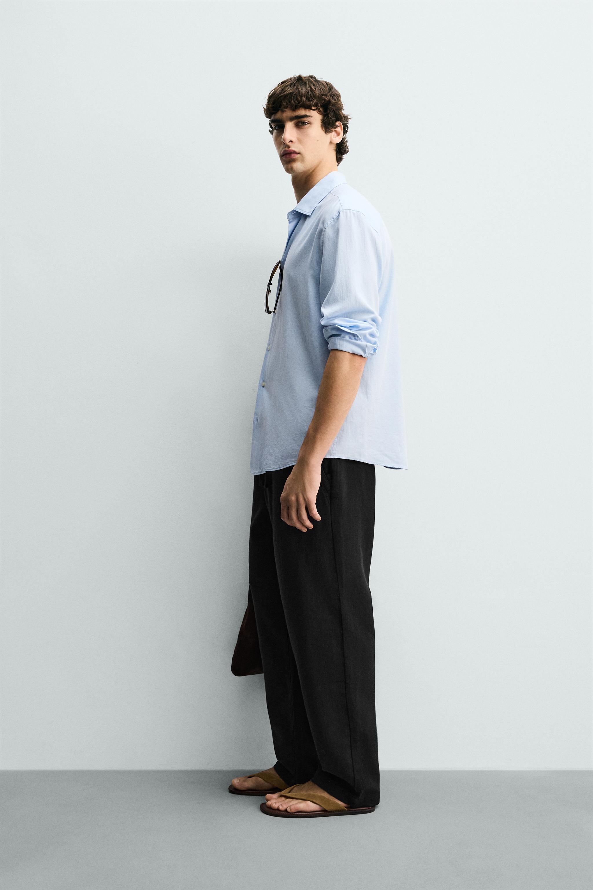 RELAXED FIT TEXTURED PANTS