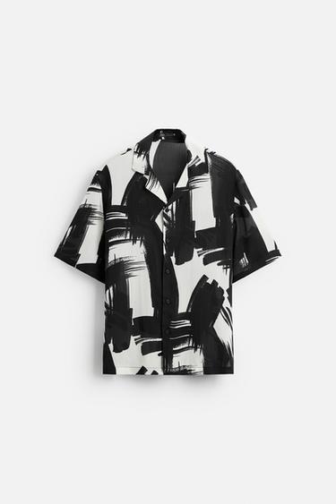 ABSTRACT PRINT SHIRT - Black / Ecru by Zara - Image 5
