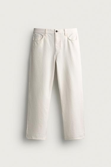 STRAIGHT-LEG JEANS - Oyster-white by Zara